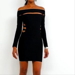 Asos long sleeve black dress